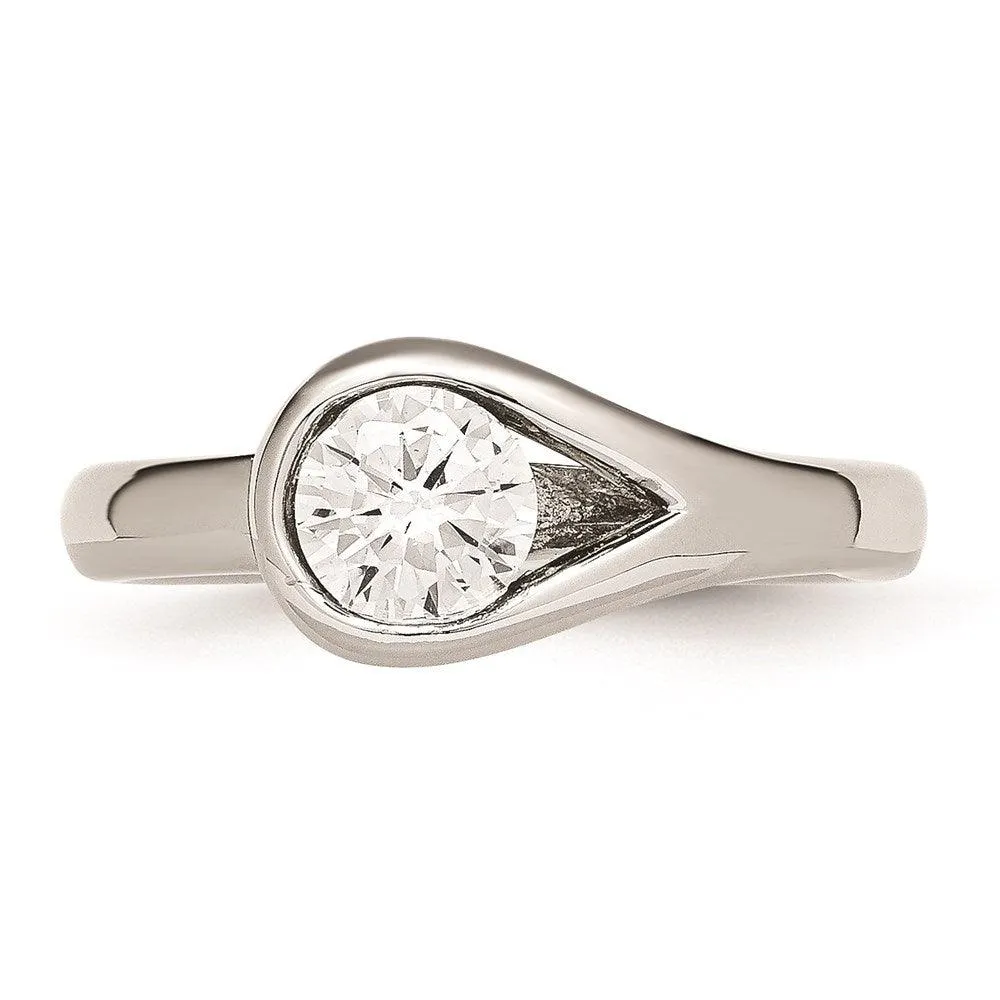 Chisel Jewelry Stainless Steel Polished CZ Ring
