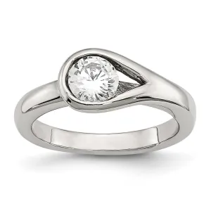 Chisel Jewelry Stainless Steel Polished CZ Ring