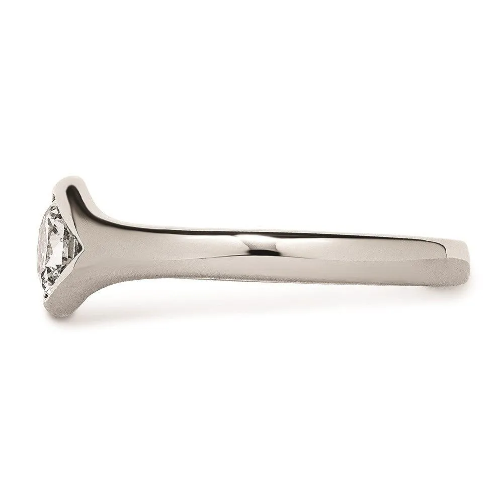 Chisel Jewelry Stainless Steel Polished CZ Ring