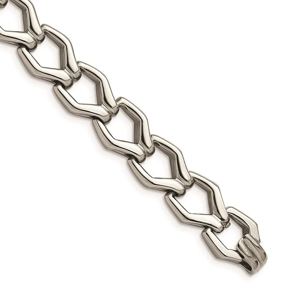 Chisel Jewelry Stainless Steel Polished Fancy Link 8.5 Bracelet