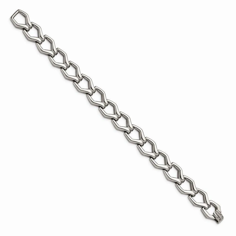 Chisel Jewelry Stainless Steel Polished Fancy Link 8.5 Bracelet