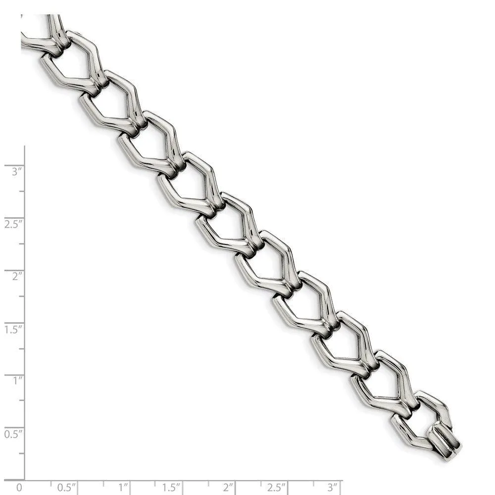 Chisel Jewelry Stainless Steel Polished Fancy Link 8.5 Bracelet