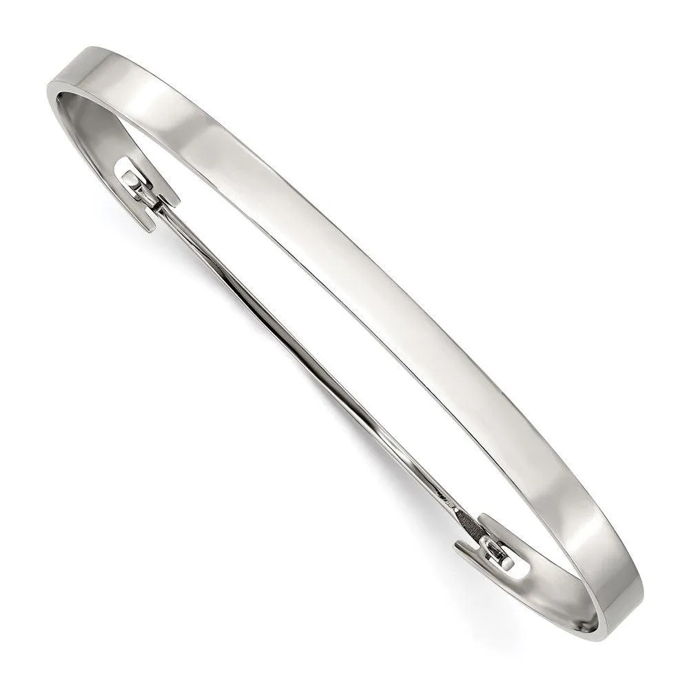 Chisel Jewelry Stainless Steel Polished Flexible 4.75mm Bangle