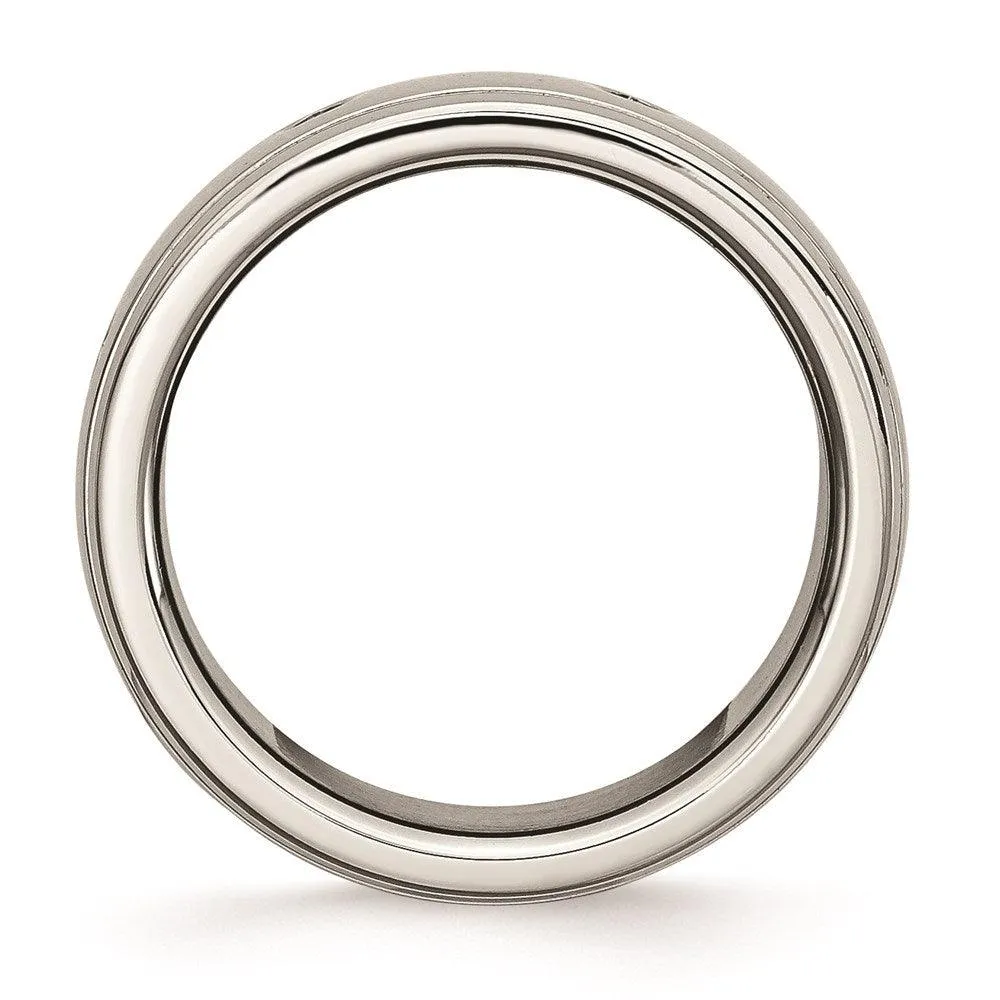 Chisel Jewelry Stainless Steel Polished Grooved Ring