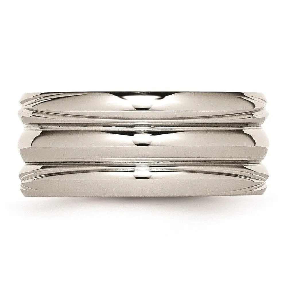 Chisel Jewelry Stainless Steel Polished Grooved Ring