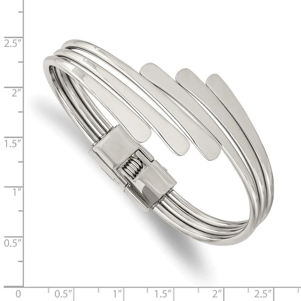 Chisel Jewelry Stainless Steel Polished Hinged Bangle