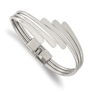 Chisel Jewelry Stainless Steel Polished Hinged Bangle