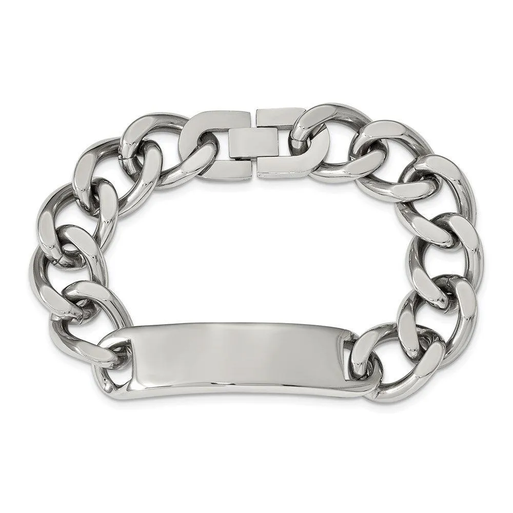 Chisel Jewelry Stainless Steel Polished ID 8.75in Bracelet