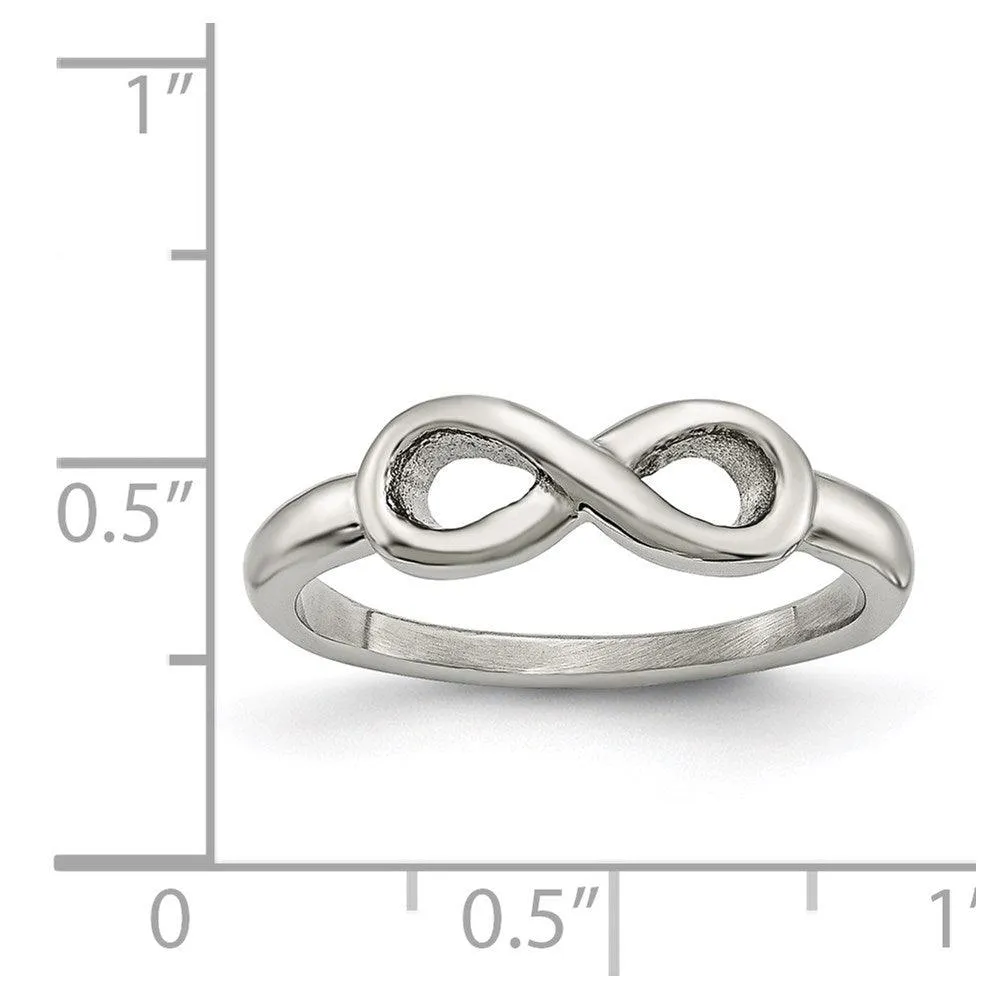 Chisel Jewelry Stainless Steel Polished Infinity Symbol Ring