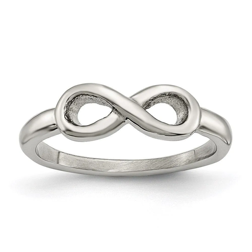 Chisel Jewelry Stainless Steel Polished Infinity Symbol Ring