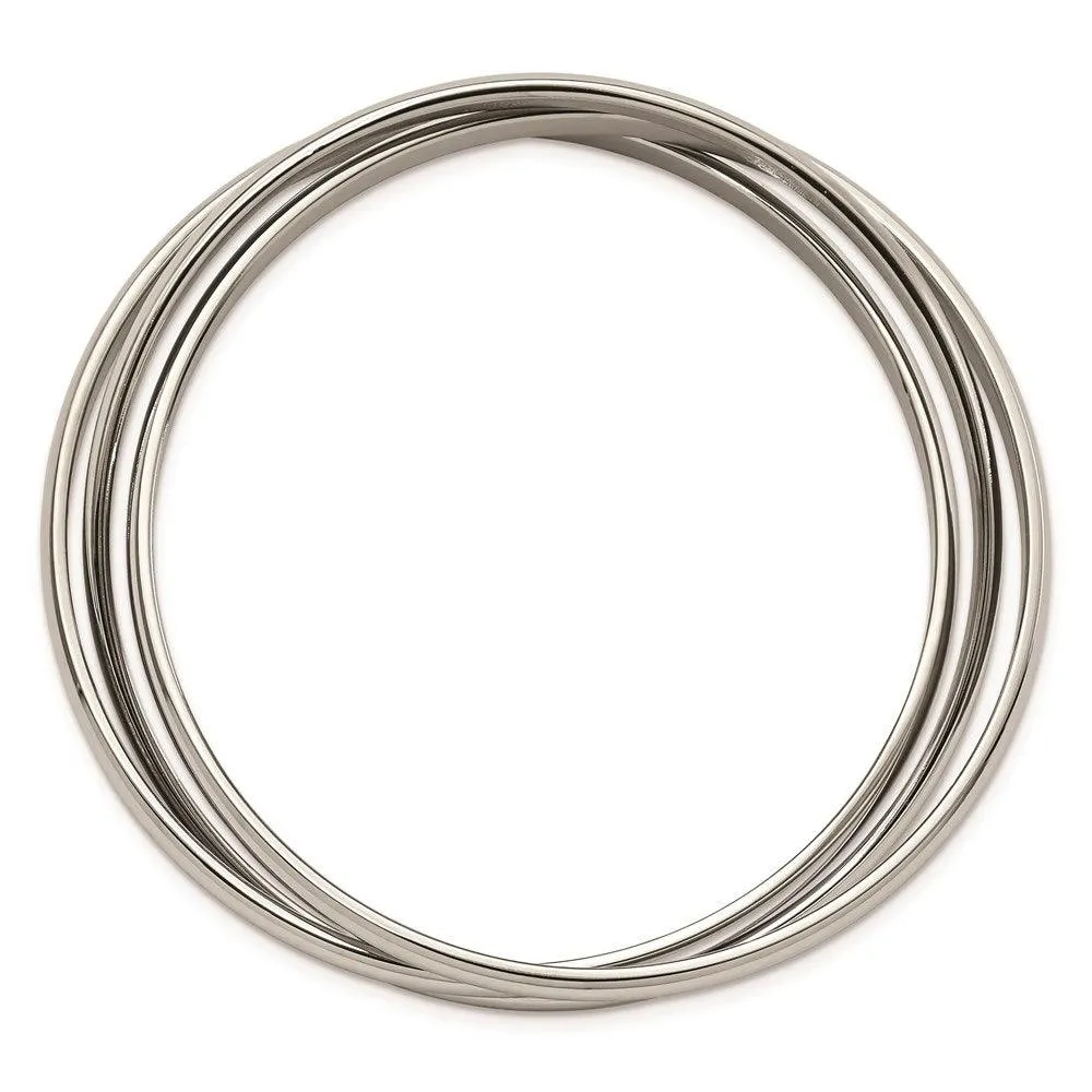 Chisel Jewelry Stainless Steel Polished Intertwined Bangles