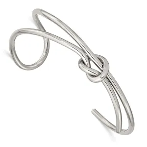 Chisel Jewelry Stainless Steel Polished Knot Cuff Bangle