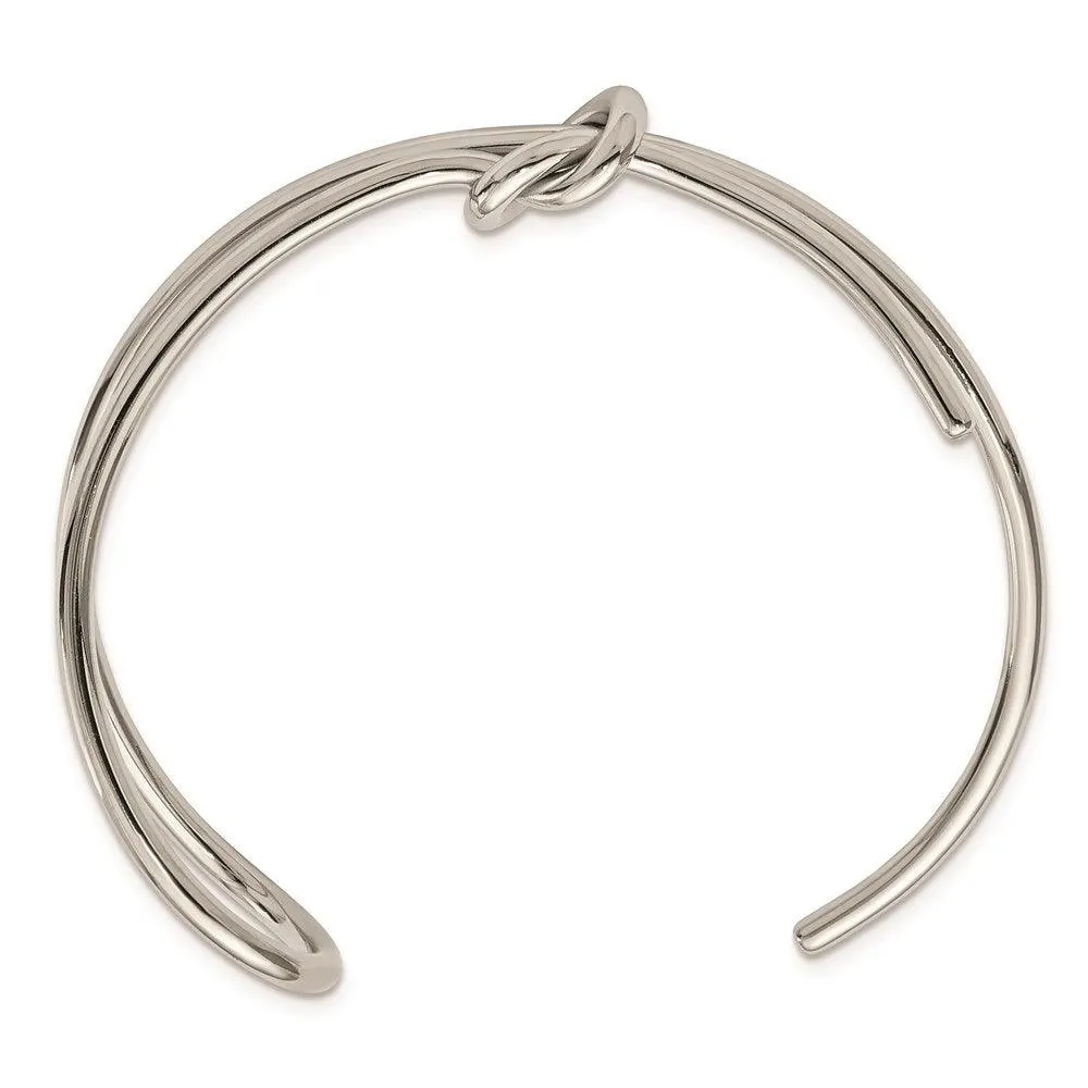 Chisel Jewelry Stainless Steel Polished Knot Cuff Bangle