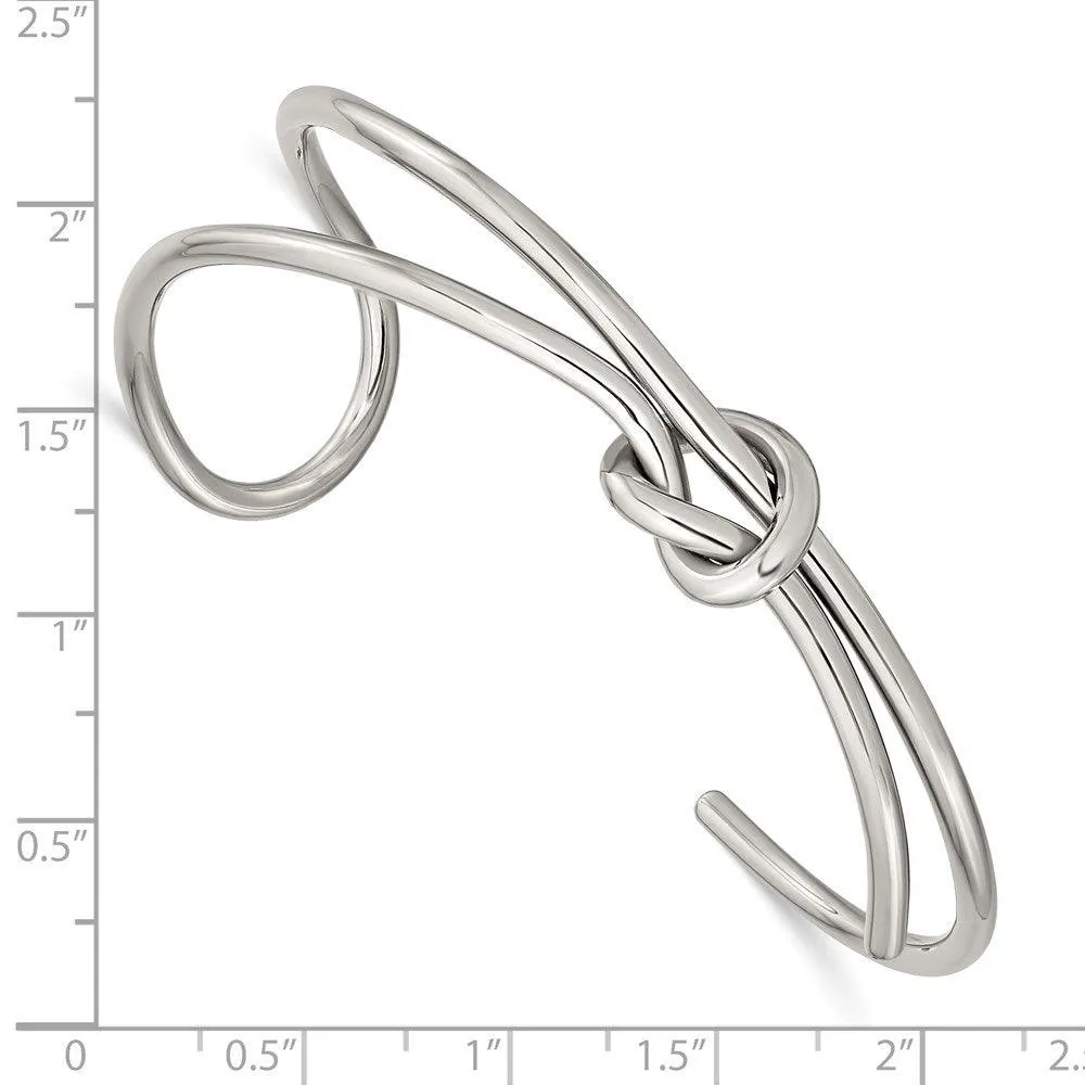 Chisel Jewelry Stainless Steel Polished Knot Cuff Bangle