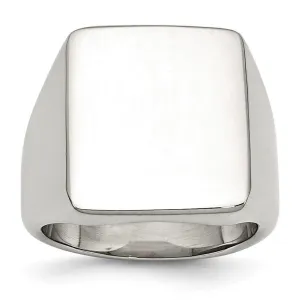 Chisel Jewelry Stainless Steel Polished Rectangular Ring