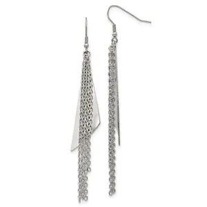 Chisel Jewelry Stainless Steel Polished Shepherd Hook Dangle Earrings