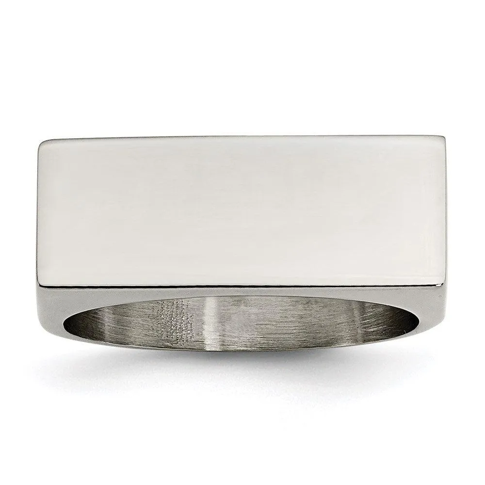 Chisel Jewelry Stainless Steel Polished Signet Ring