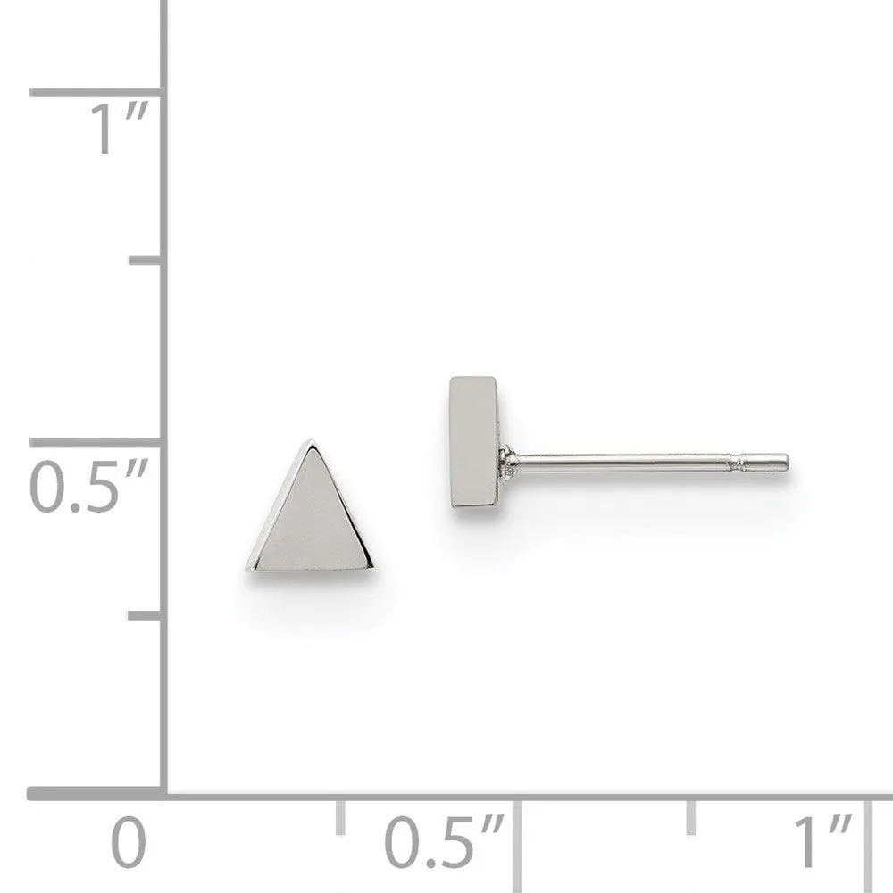 Chisel Jewelry Stainless Steel Polished Triangle Post Earrings