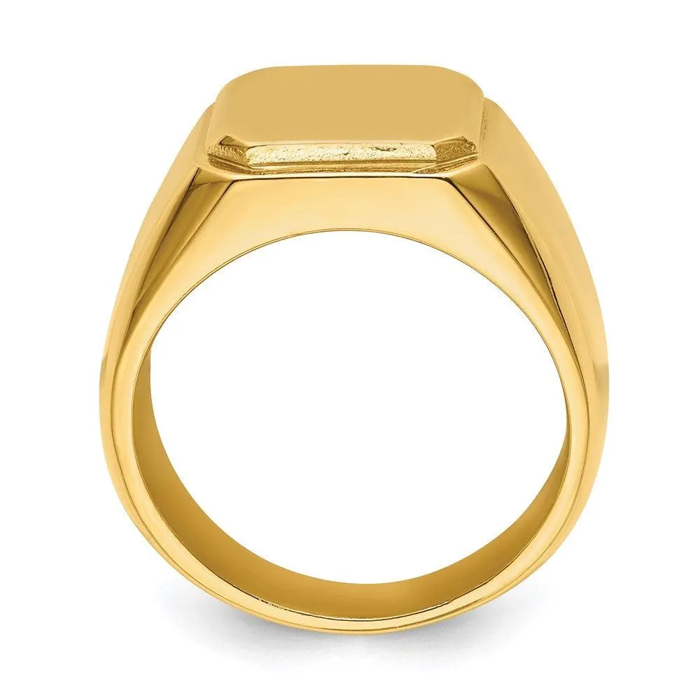 Chisel Jewelry Stainless Steel Polished Yellow IP-plated Signet Ring