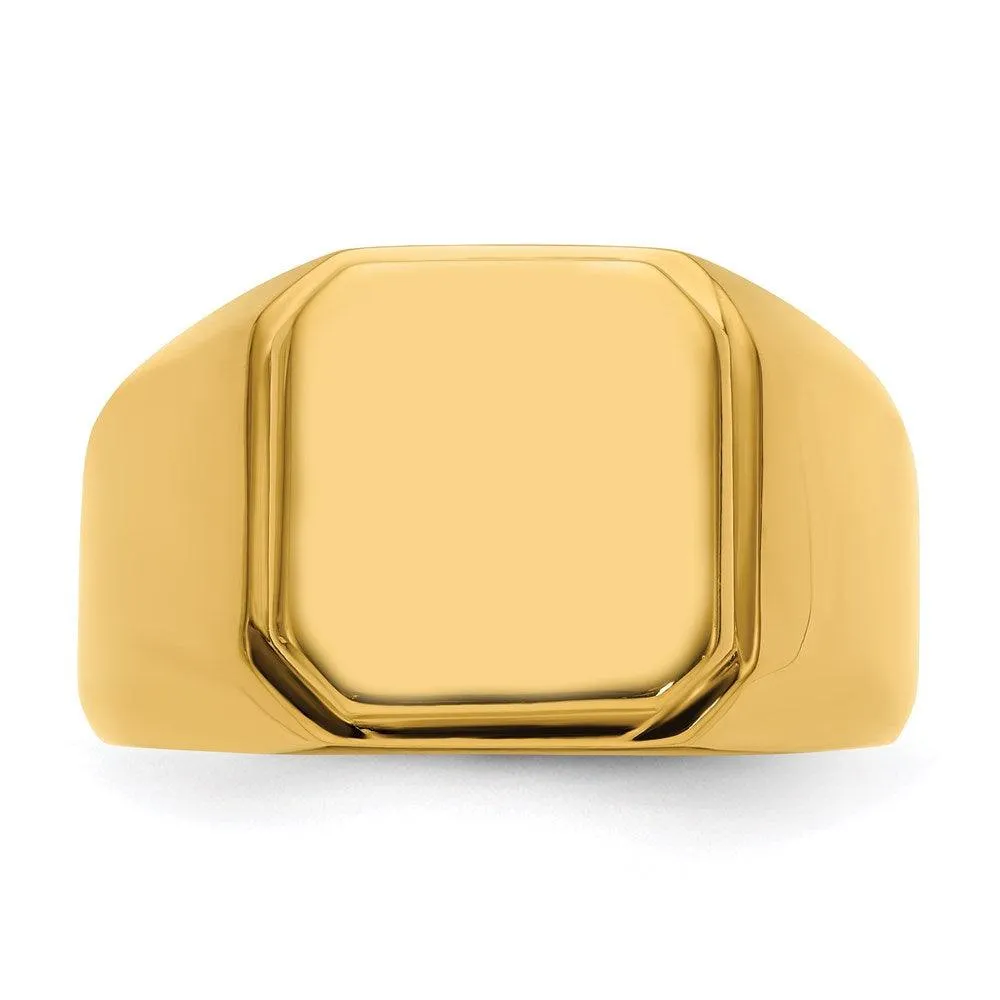 Chisel Jewelry Stainless Steel Polished Yellow IP-plated Signet Ring