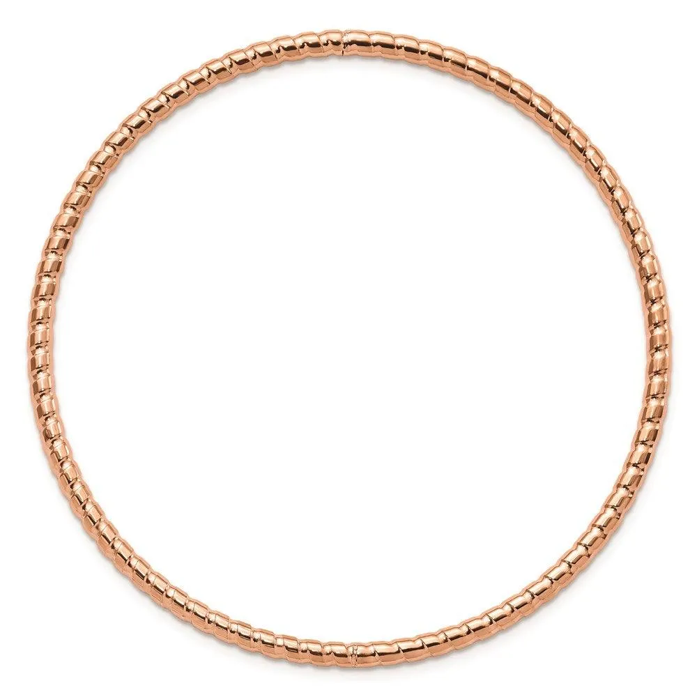 Chisel Jewelry Stainless Steel Rose IP-plated Bangle