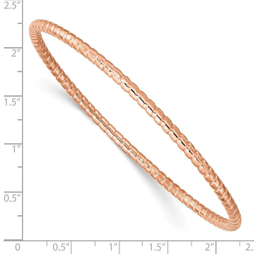 Chisel Jewelry Stainless Steel Rose IP-plated Bangle
