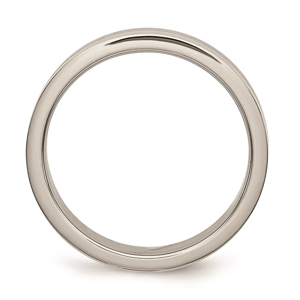 Chisel Jewelry Titanium 4mm Brushed & Polished Band | TB306