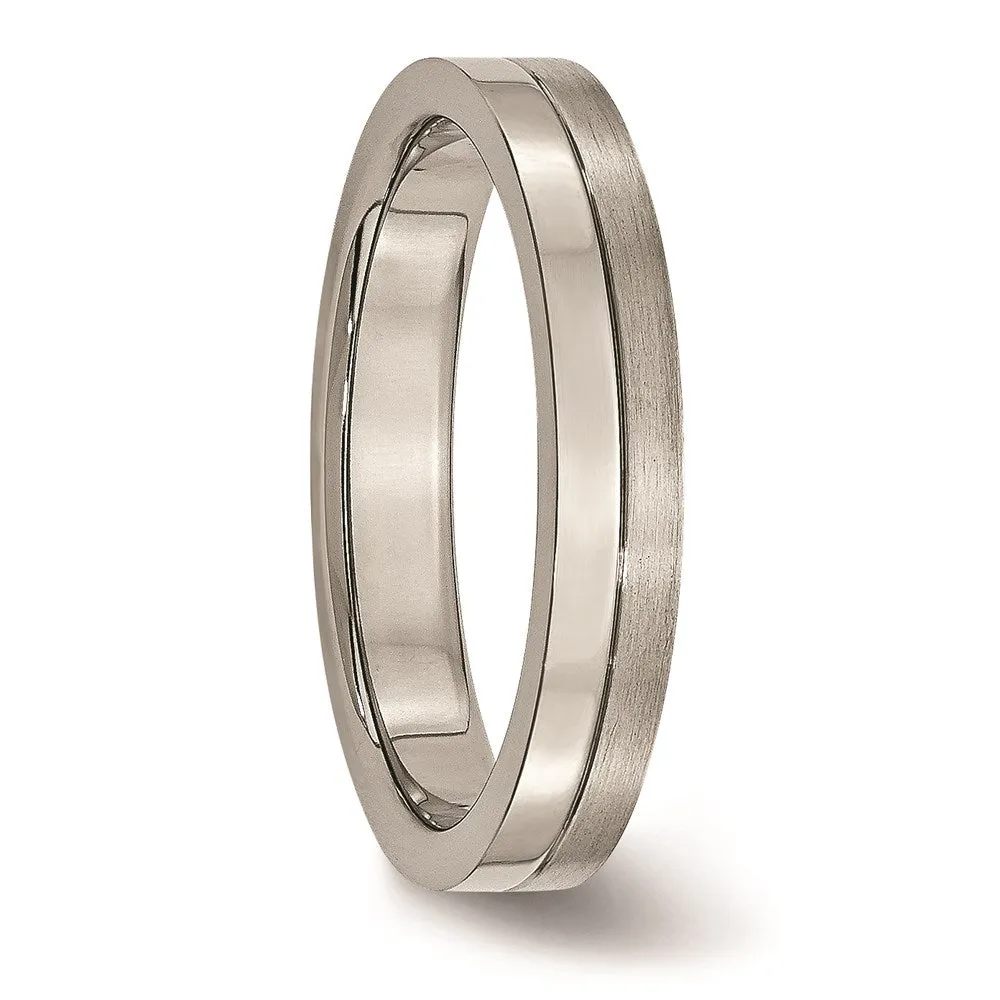 Chisel Jewelry Titanium 4mm Brushed & Polished Band | TB306