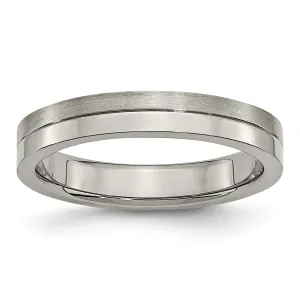Chisel Jewelry Titanium 4mm Brushed & Polished Band | TB306