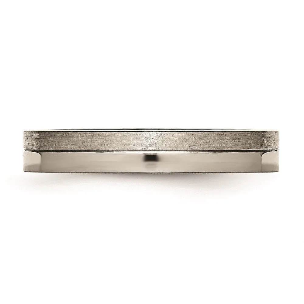 Chisel Jewelry Titanium 4mm Brushed & Polished Band | TB306