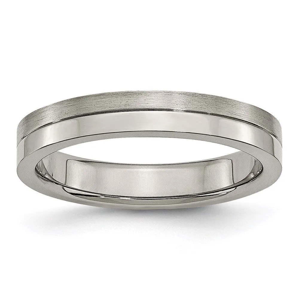 Chisel Jewelry Titanium 4mm Brushed & Polished Band | TB306