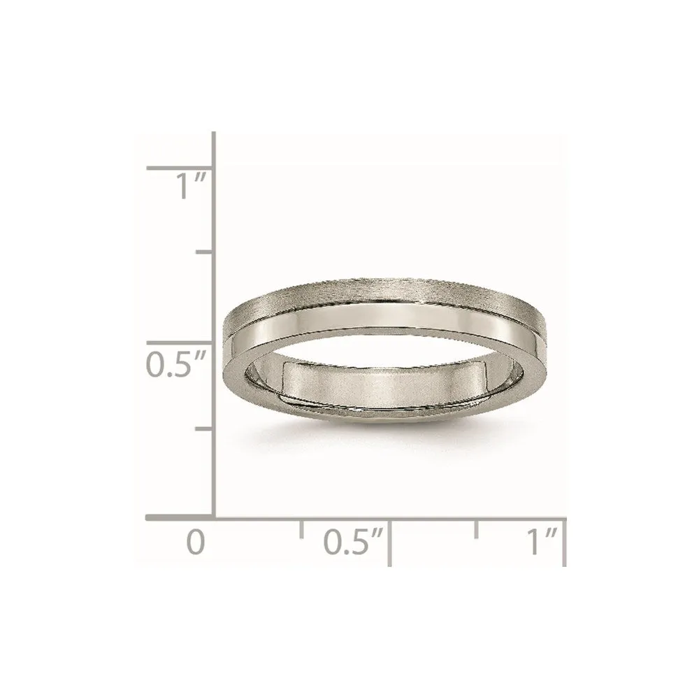 Chisel Jewelry Titanium 4mm Brushed & Polished Band | TB306