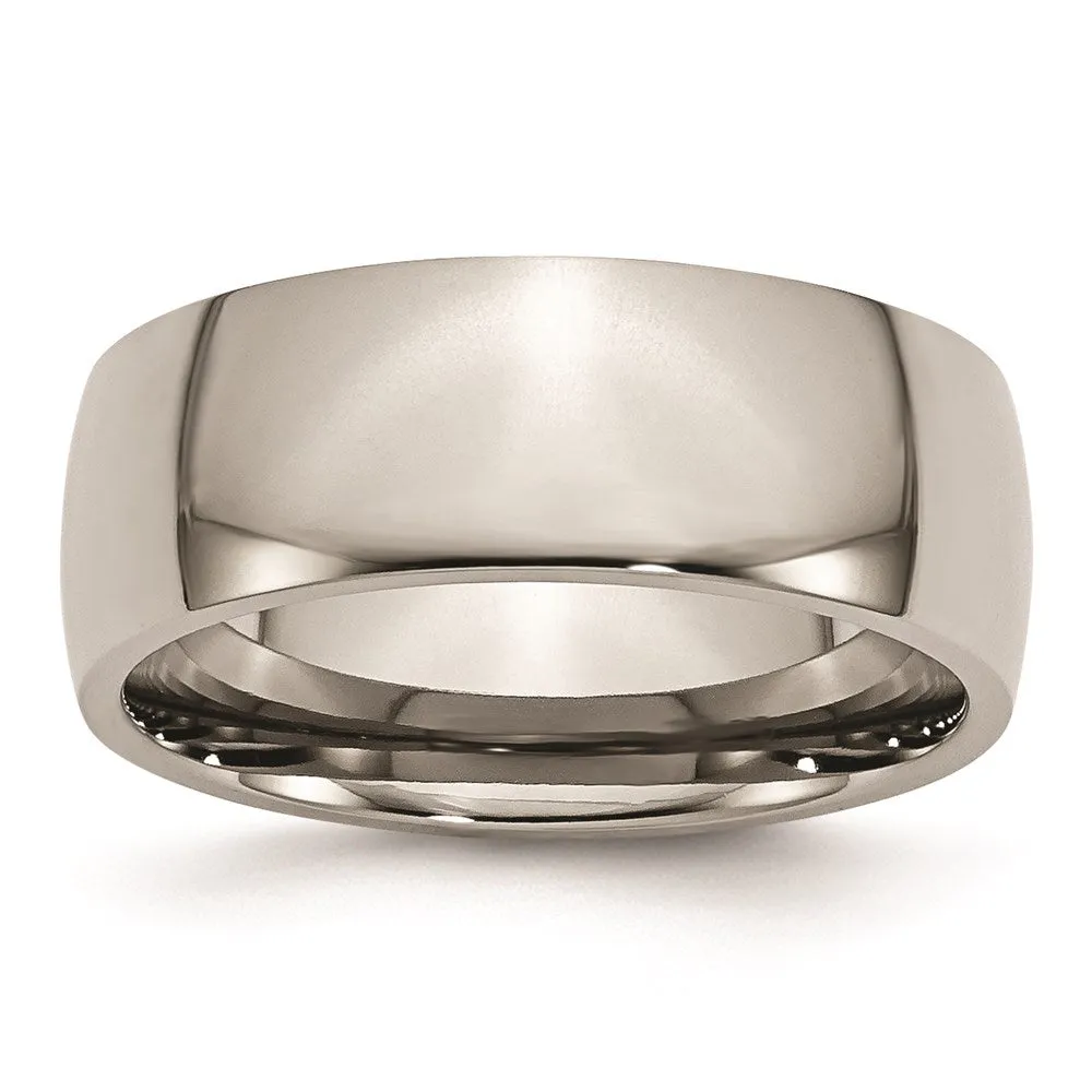 Chisel Jewelry Titanium 8mm Polished Band | TB2