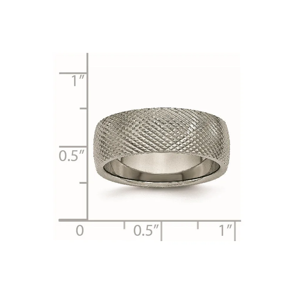 Chisel Jewelry Titanium 8mm Textured Band | TB339