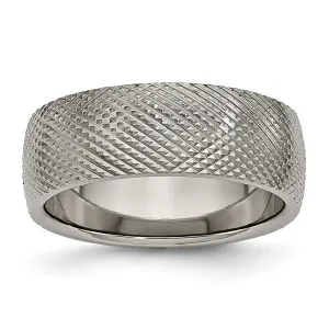 Chisel Jewelry Titanium 8mm Textured Band | TB339