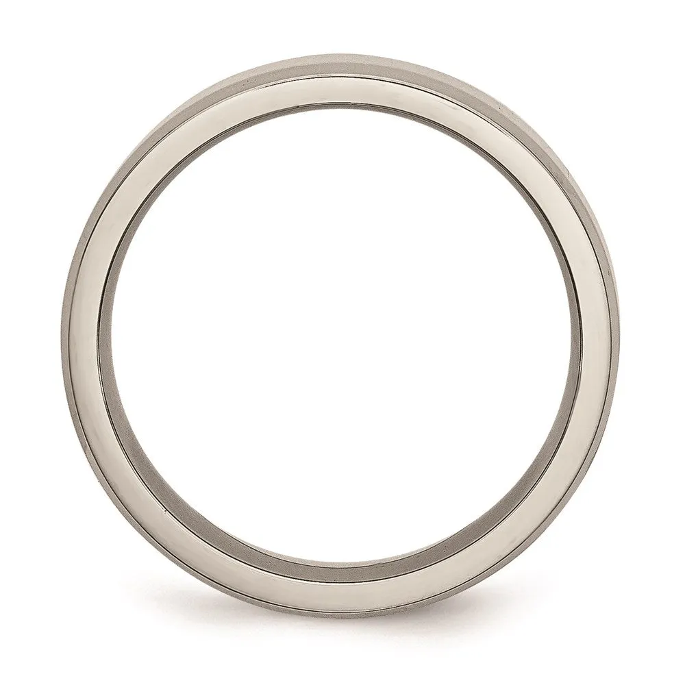 Chisel Jewelry Titanium Beveled Edge 6mm Polished Band | TB156