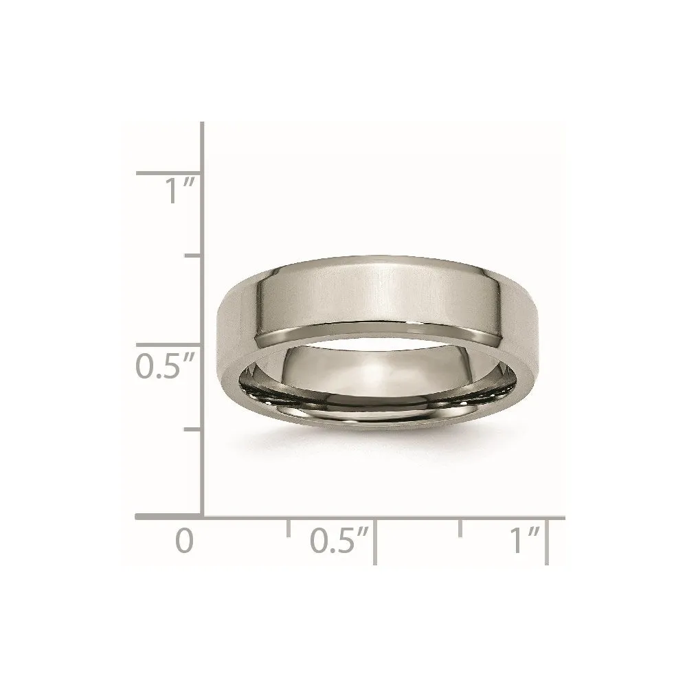 Chisel Jewelry Titanium Beveled Edge 6mm Polished Band | TB156