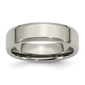 Chisel Jewelry Titanium Beveled Edge 6mm Polished Band | TB156