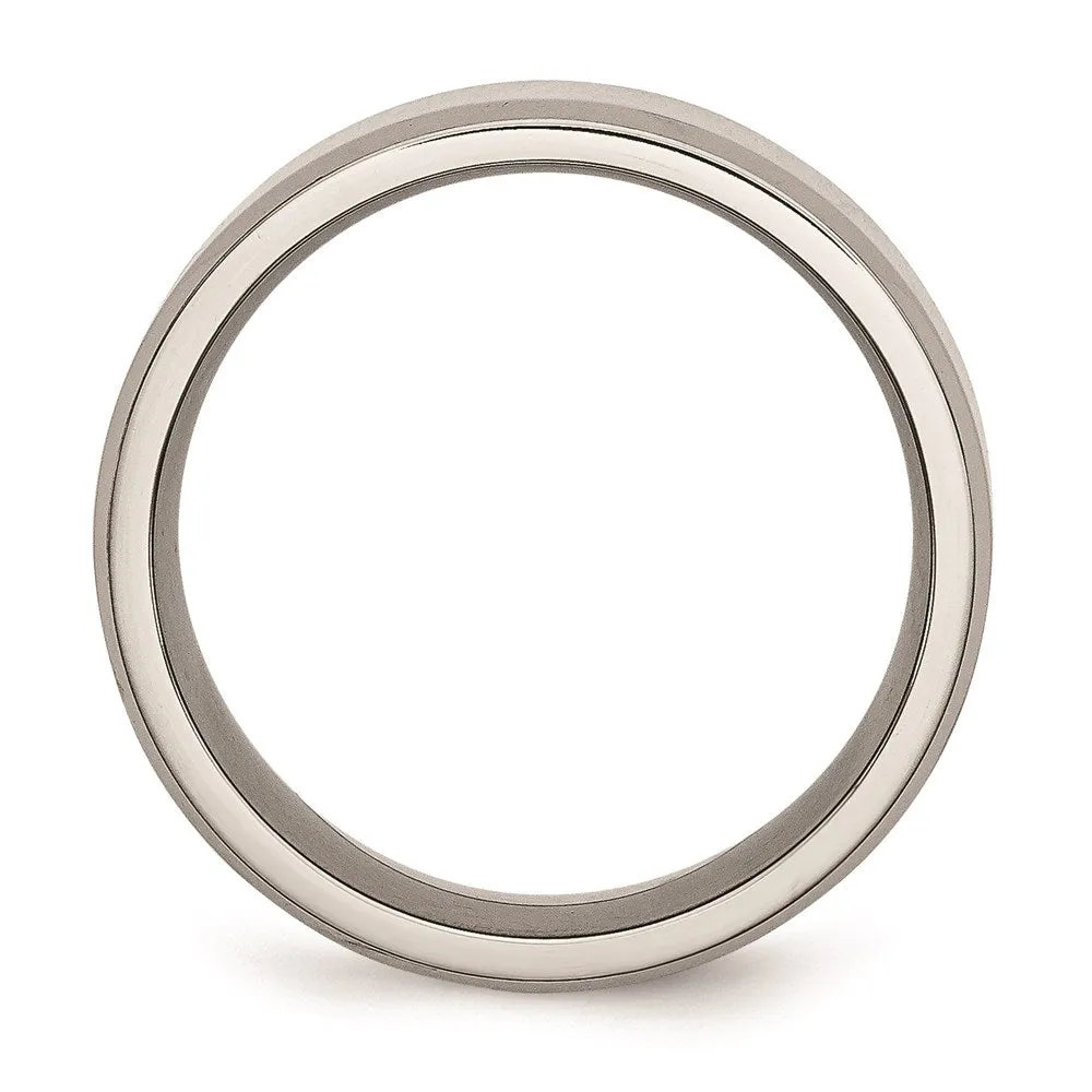 Chisel Jewelry Titanium Beveled Edge 8mm Polished Band | TB157