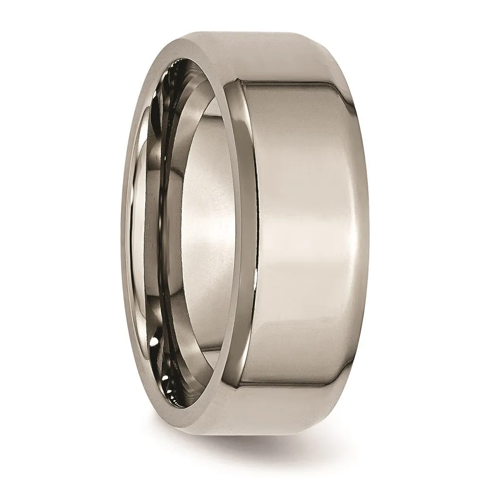 Chisel Jewelry Titanium Beveled Edge 8mm Polished Band | TB157
