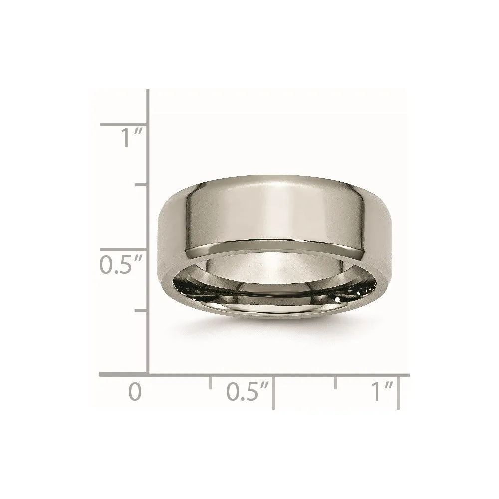 Chisel Jewelry Titanium Beveled Edge 8mm Polished Band | TB157