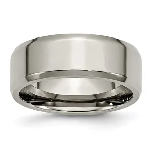 Chisel Jewelry Titanium Beveled Edge 8mm Polished Band | TB157