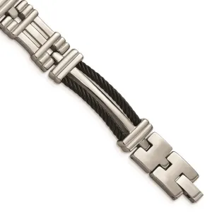 Chisel Jewelry Titanium Black Plated 8.5in Bracelet