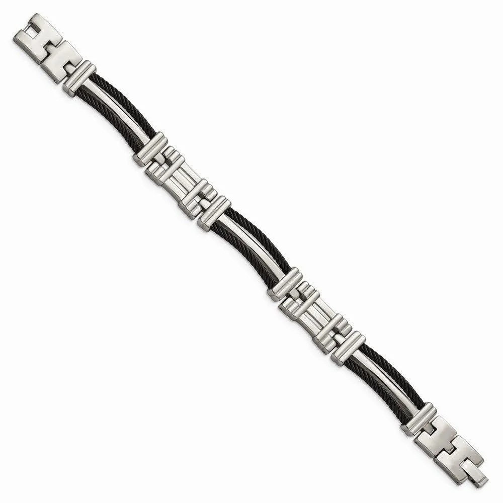 Chisel Jewelry Titanium Black Plated 8.5in Bracelet
