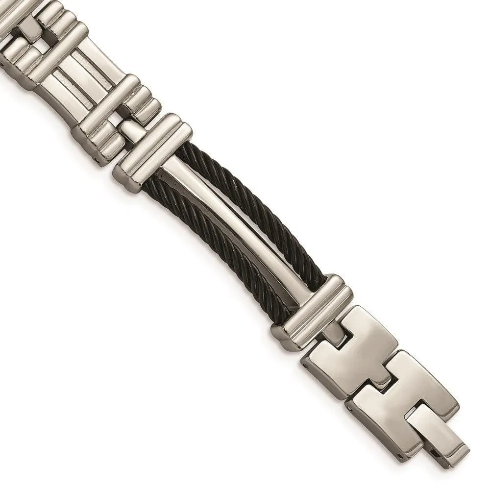 Chisel Jewelry Titanium Black Plated 8.5in Bracelet
