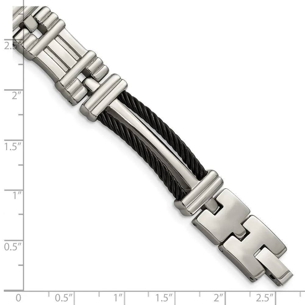 Chisel Jewelry Titanium Black Plated 8.5in Bracelet