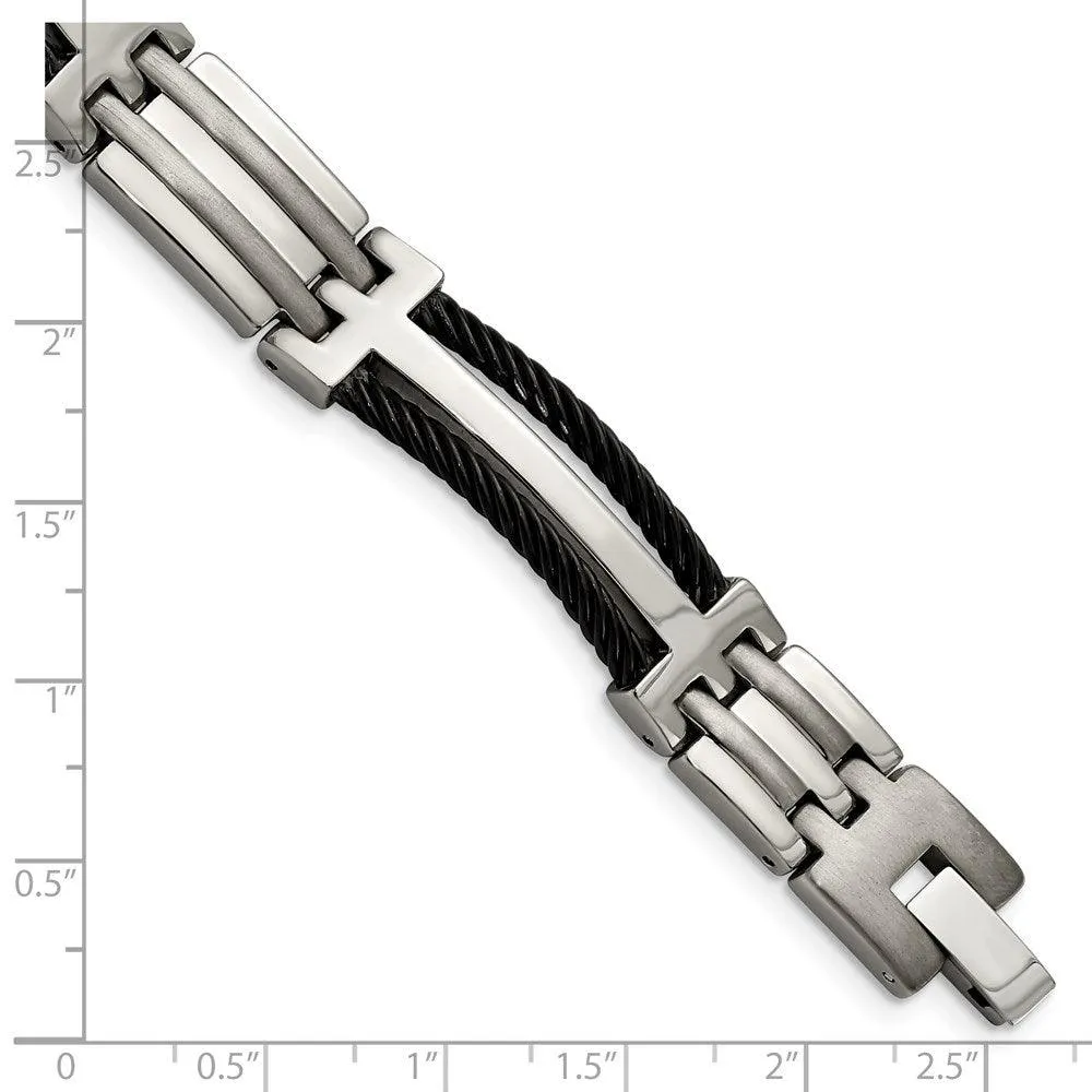 Chisel Jewelry Titanium Black Plating 8.5in Bracelet