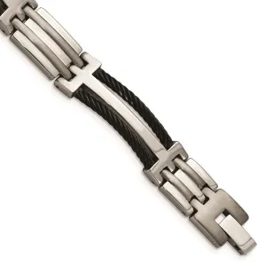 Chisel Jewelry Titanium Black Plating 8.5in Bracelet