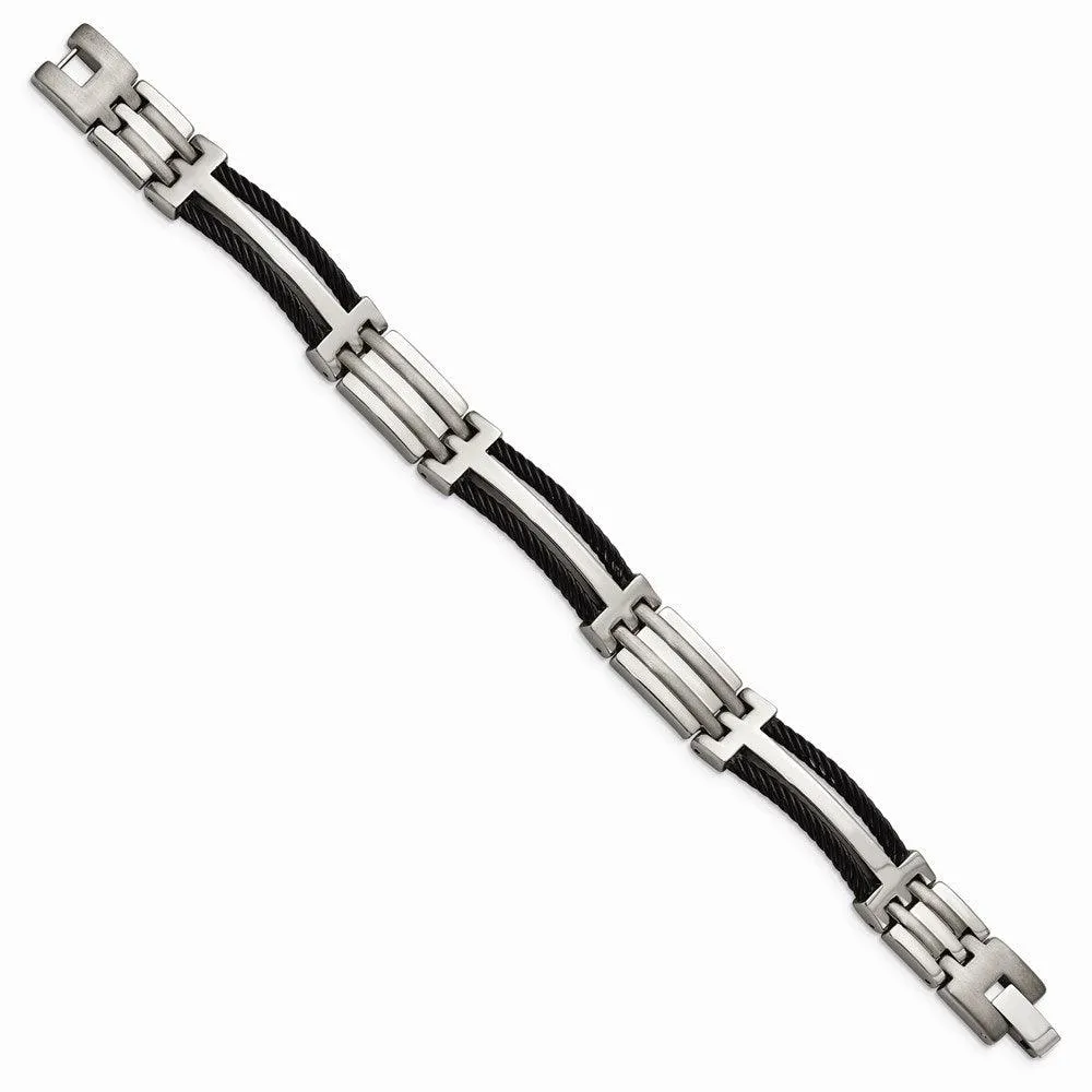 Chisel Jewelry Titanium Black Plating 8.5in Bracelet