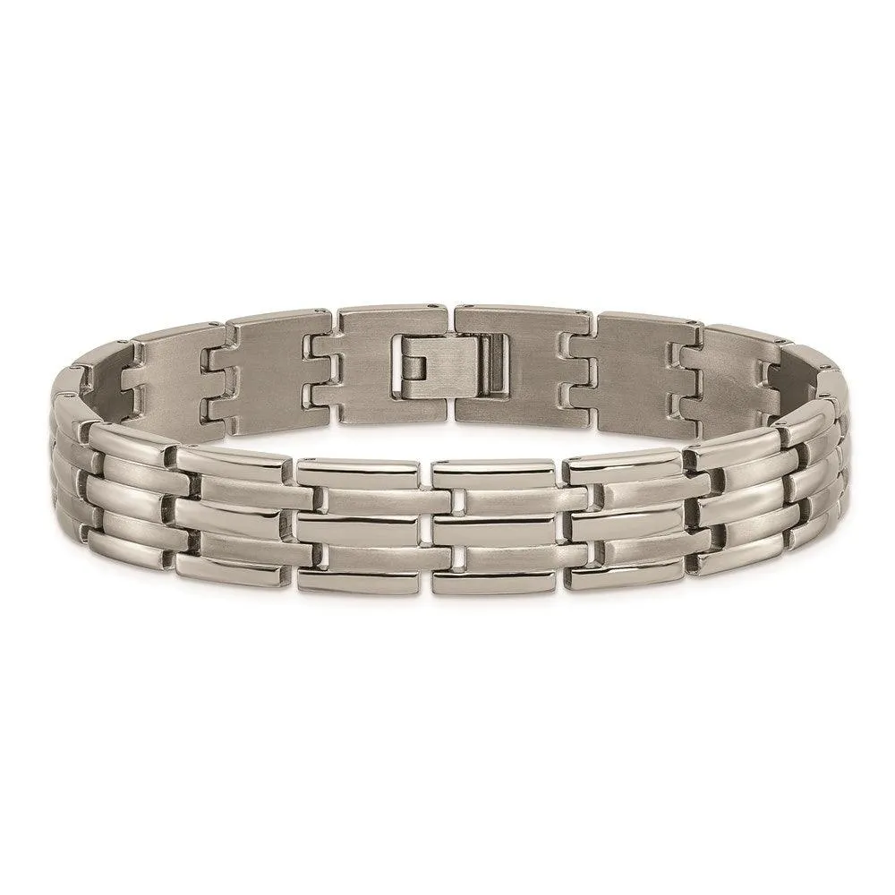 Chisel Jewelry Titanium Brushed and Polished 8.5in Bracelet
